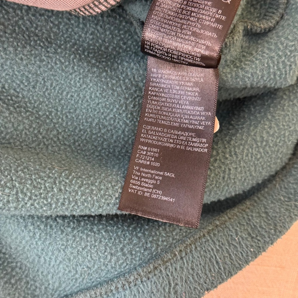 The North Face Womens Teal Geometric Print Quarter Zip Fleece Pullover Medium - Picture 7 of 11